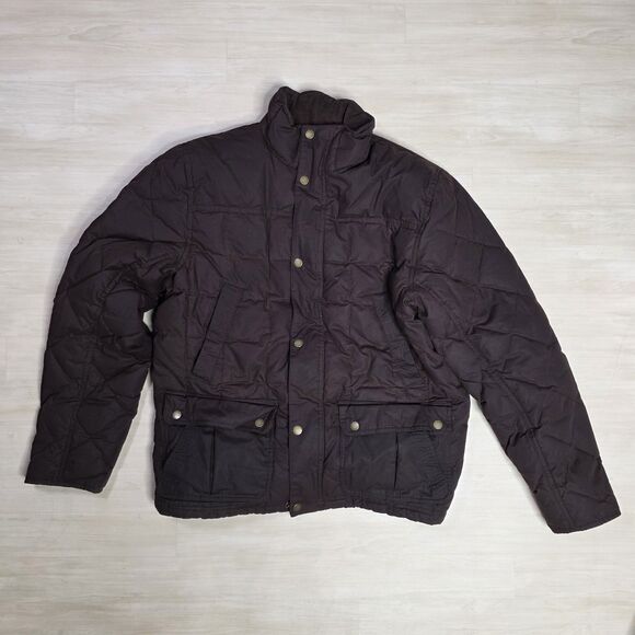 L.L.Bean Upcountry Waxed Cotton Down Jacket British Millerain Maroon Size Medium - Picture 1 of 14